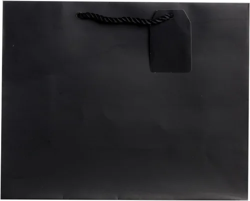 Jillson Roberts 6 bolsas de regalo grandes de 12.5 x 10 x 5 pulgadas, disponibles en 12 colores sólidos, negro mate