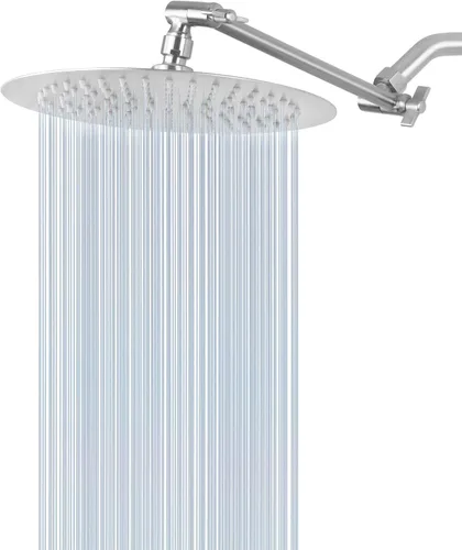 Miniatura 13 de NearMoon Cabezal de ducha de lluvia con brazo ajustable de 11 pulgadas, ducha de lluvia de acero inoxidable de alta presión, diseño ultrafino