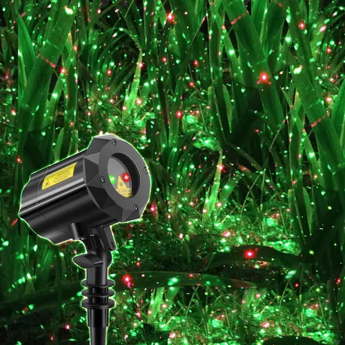 Miniatura 7 de Luces de Jardín al Aire Libre, Proyector de Luz Láser Navideño Estrella en Movimiento (Azul Rojo Verde)