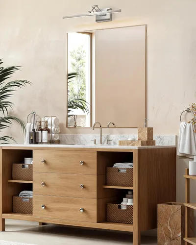 Miniatura 9 de VONLUCE Luz LED de Tocador de Baño de 24", Luces LED Modernas de Tocador 3CCT con Cabezal Giratorio de 360° y Brazo Oscilante, Lámpara de Baño
