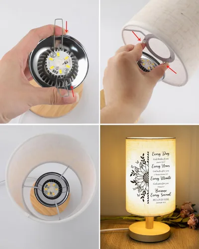 Miniatura 5 de Regalos cristianos para mujer, lámpara de mesa, regalos religiosos para mujeres con versículo de la Biblia, regalo inspirador, lámpara de tela