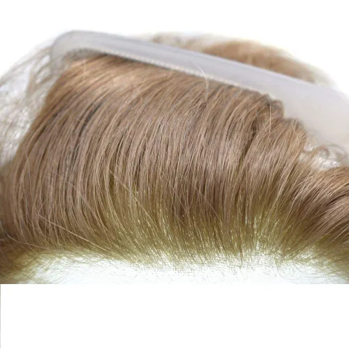 Miniatura 6 de Peluca de repuesto de cabello natural de poliuretano con encaje frontal para hombre (7x9 pulgadas, densidad de luz, 1B40# negro natural con 40% gris)
