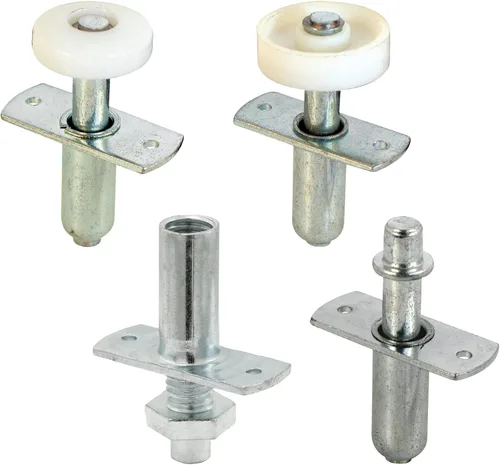 Prime-Line N 7535 Kit de reparación de herrajes para puertas plegables, incluye 2 guías de rodillo, 1 pivote superior y 1 pivote inferior, para uso