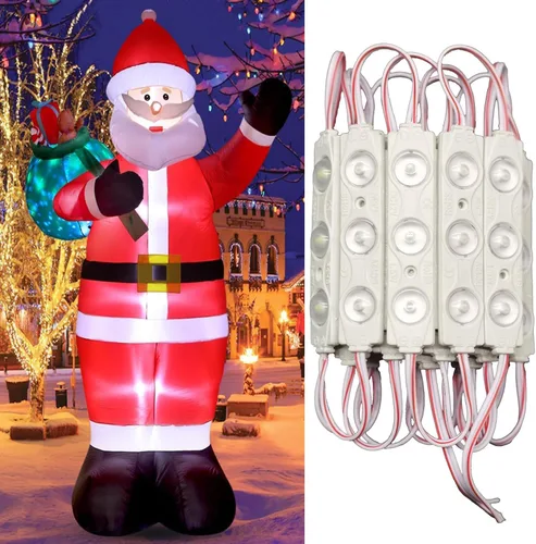Miniatura 4 de Erudite 20 luces de repuesto para inflables DC12V luces LED inflables blancas con 3 LED autoadhesivos, inflables de vacaciones en el patio