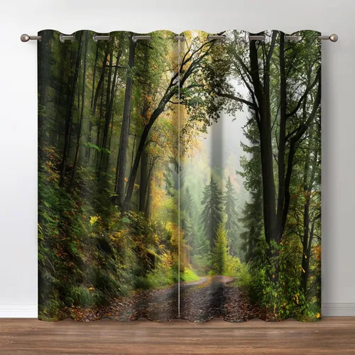 Miniatura 8 de Aimego Cortinas opacas abstractas con ojales para ventana, para el hogar, dormitorio, sala de estar, 2 paneles (42 x 54 pulgadas)