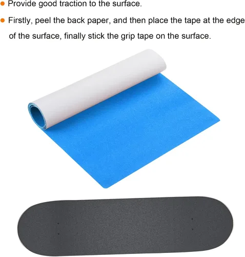 Miniatura 4 de PATIKIL Hoja de cinta de agarre, cinta antideslizante, impermeable, de alta tracción, empuñaduras de papel de lija para patineta, patineta