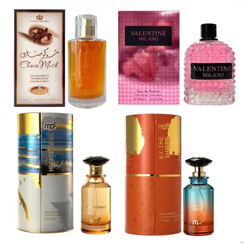 Miniatura 11 de AFLUXE Set de perfume para mujer, 4 piezas, colección Eau De Parfum de larga duración, almizcle Choco/Milano Mujer/6pm Rosa/7AM Fresh