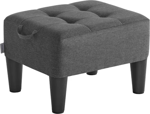 Miniatura 11 de SONGMICS Taburete para pies con patas, Otomán Taburete Pequeño, Asiento de Terciopelo con Cojín Grueso, para Sala de Estar, Dormitorio, Entrada