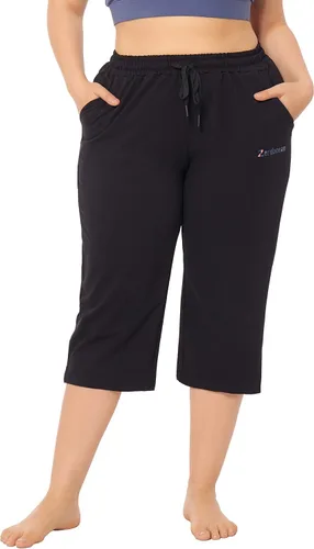 Miniatura 2 de ZERDOCEAN Pantalones cortos de yoga para mujer, talla grande, para interiores, con bolsillos y cordón