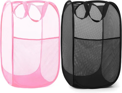 Miniatura 20 de Cestas plegables duraderas para lavandería, cesta desplegable resistente a desgarros para lavandería, cesta de ropa plegable con asas de transporte