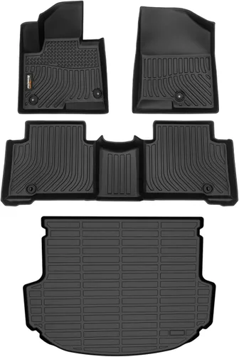 Miniatura 53 de Alfombrillas para todo tipo de clima y forro de carga para Volkswagen Atlas 2018-2025 (asiento de cubo de 6 pasajeros), juego completo de 3 filas