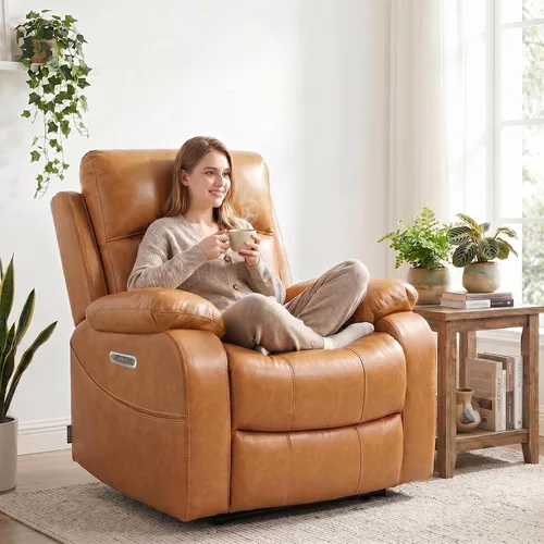 Miniatura 2 de EONIX Power Zero Wall Hugger SXXY003992 - Silla reclinable eléctrica con masaje y calor, puertos de carga USB y USB-C, SXXY003992, color marrón