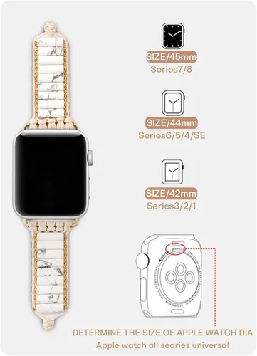 Miniatura 3 de Correa de reloj bohemia compatible con Apple Watch de 1.772 pulgadas, 1.732 pulgadas, 1.654 pulgadas, 1.614 pulgadas, 1.575 pulgadas, 1.496