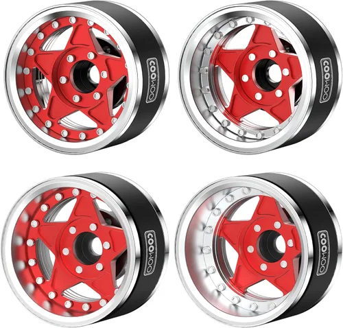 Miniatura 7 de Piezas de actualización de ruedas RC, ruedas Beadlock de 1.9 pulgadas, compensación ajustable para camiones 1/10 TRX6 TRX4 o SCX10 RC, hechas