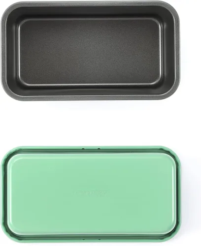 Miniatura 2 de Monfish Moldes de pan para hornear en casa, 2 moldes de acero al carbono de 1 libra, verde romero de 9 x 5 pulgadas, molde antiadherente para pan