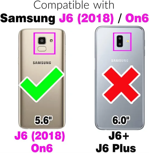 Miniatura 2 de Asuwish Funda compatible con Samsung Galaxy J6 2018 y protector de pantalla de vidrio templado, accesorios de celda, cubierta protectora de TPU