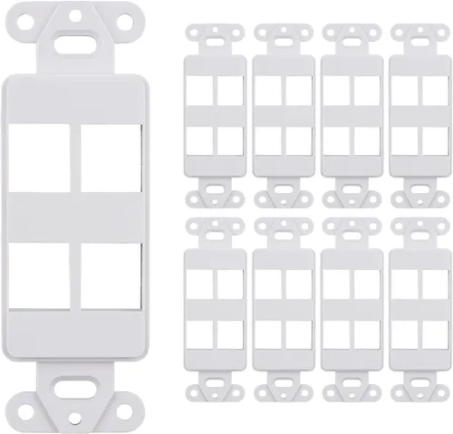 Miniatura 6 de Paquete de 10 cubiertas de placa de pared de una sola banda, marco rectangular de una sola banda para interruptores, tomas de corriente