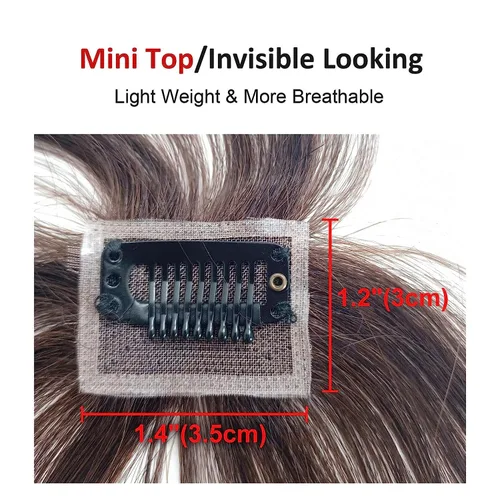Miniatura 6 de Extensiones de cabello 100% humano 3D para mujer, extensiones de cabello con flecos, 4.7 pulgadas de largo, BHA335 (LB marrón claro)
