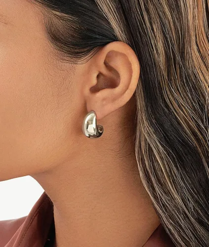 Miniatura 123 de Aretes de aro gruesos de oro para mujer, chapados en oro de 14 quilates, aretes de aro triple, hipoalergénicos, a la moda, aretes de aro gruesos