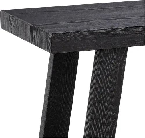 Miniatura 6 de Roundhill Furniture Athens Mesa Auxiliar Contemporánea de Madera con Estante, Negro