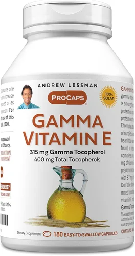 Miniatura 9 de ANDREW LESSMAN Vitamina E gamma 30 cápsulas blandas - 315 mg de tocoferol gamma, vitamina E protectora. Cuatro formas de tocoferoles naturales