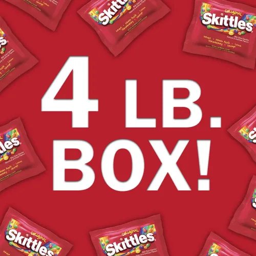 Miniatura 4 de SKITTLES Paquete a granel de caramelos masticables originales Fun Size, caja de 4 libras