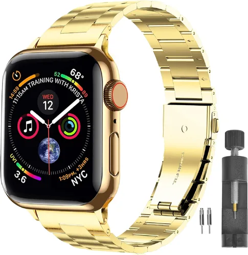 Miniatura 10 de Correa de acero inoxidable compatible con Apple Watch Ultra 2/Ultra/Series 10-1 y SE/SE2, correa de metal ajustable para iWatch de 1.496 pulgadas