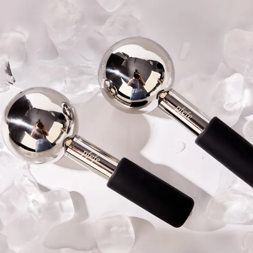 Miniatura 8 de Pfefe Globos de hielo giratorios de 360 grados para cara y ojos, varillas de acero inoxidable irrompibles para rutinas de belleza, tratamientos Negro