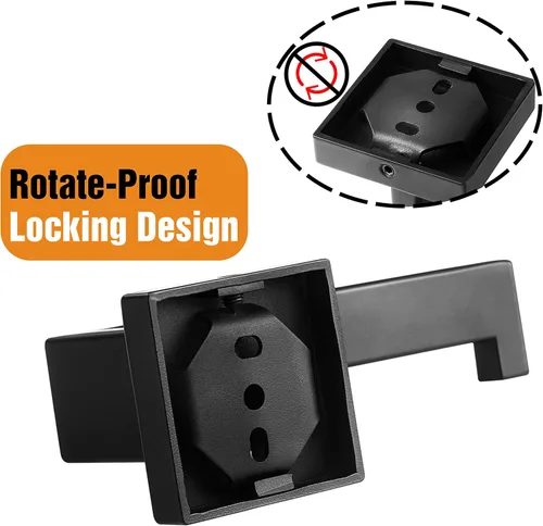 Miniatura 4 de HITSLAM Soporte de Papel Higiénico Negro Mate para Montar en Pared Premium de Acero Inoxidable 304 Soporte Cuadrado de Rollo de Papel Higiénico
