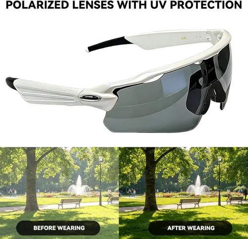 Miniatura 6 de Lentes de audio inteligentes Bluetooth, gafas de sol Bluetooth para correr, ciclismo, con asistente de voz AI, llamadas manos libres y música