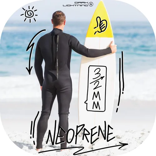 Miniatura 2 de Dark Lightning Trajes de neopreno para hombres y mujeres, traje de neopreno para hombres/mujeres para aguas frías, traje de neopreno de 3/2 mm