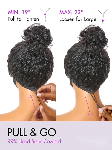 Miniatura 5 de Peluca de cabello brillante sin pegamento con correa de cordón ajustable, peluca de encaje precortada, peluca de encaje frontal de 13 x 4 pulgadas