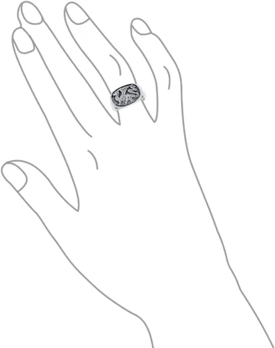 Miniatura 4 de Statement Black Onyx Gemstone Rectangle Goth Men's Viking Shield Signet Flying Winged Dragon Ring For Men Oxidized .925 Sterling Silver