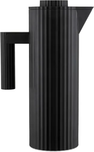 Alessi Plissé MDL12 B - Jarra termoaislada en resina termoplástica con doble pared de vidrio térmico en el interior, color negro