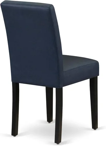 Miniatura 18 de East West Furniture NFAS3-BLK-09 - Juego de mesa de cocina de 3 piezas, incluye una mesa de madera y 2 sillas acolchadas de tela de poliéster azul