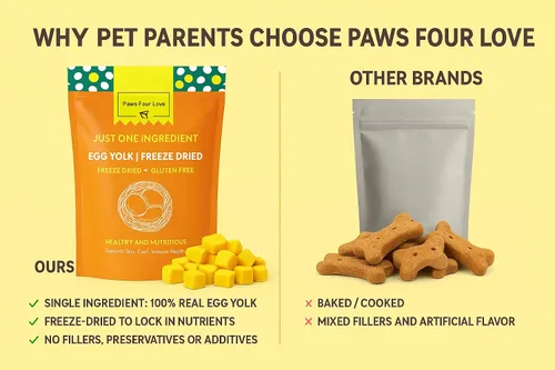 Miniatura 6 de Golosinas orgánicas de huevo liofilizadas para perros y gatos, 100% huevo de un solo ingrediente, sin granos, sin gluten, nutrición alta