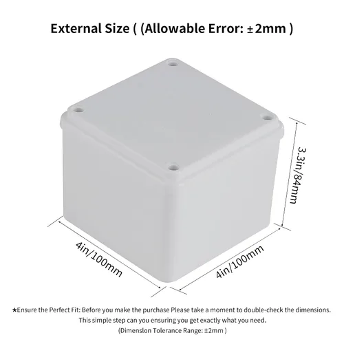 Miniatura 2 de Paquete de 6 cajas de 4" x 4" x 3" de plástico PVC a prueba de polvo e impermeables IP65, cajas de conexiones y conductos para proyectos, gabinete