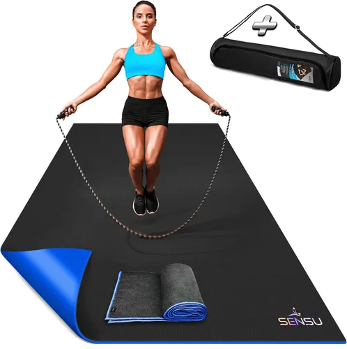 Miniatura 8 de Sensu Large Exercise Mat – Extra Thick Non-Slip Workout Mat for Home Gym, Durable Shoe-Friendly Fitness Mat for Strength Training, Stretching