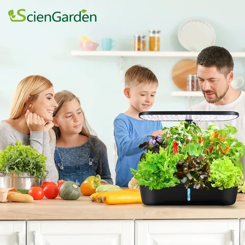 Miniatura 6 de Sistema de cultivo hidropónico, jardín de hierbas interior, 12 cápsulas Sistema de cultivo hidropónico, kit de jardín de hierbas sistema