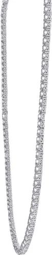 Miniatura 2 de Tienda Essentials Juego de collar de tenis de plata de ley chapada en platino con circonita cúbica de elementos infinitos de corte redondo