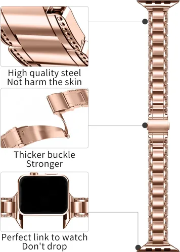 Miniatura 3 de QUNDAXI Correa de reloj Apple Watch de 1.614 in, 1.575 in, 1.496 in, 1.772 in, 1.732 in, 1.654 in, Series 9, 8, 7, 6, 5, 4, 3, 2, 1, SE SE2, correa