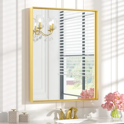 Miniatura 42 de Keonjinn - Espejo rectangular con marco negro para baño de 40 x 30 pulgadas, espejo de pared para sobre el lavabo, espejos de tocador de metal