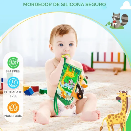 Miniatura 9 de BBWOO Libro Blandito para Bebé - Juguete para Bebé - Regalo de Ducha para Niños Recién Nacidos Niñas - Juguete para Tiempo de Barriga para Lactantes