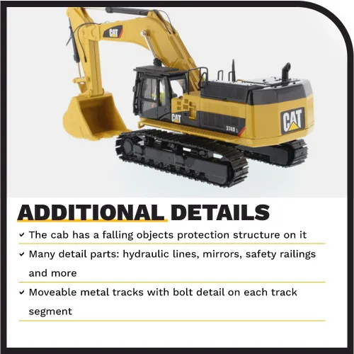 Miniatura 5 de Diecast Masters Excavadora Caterpillar 374D L 1:50 High Line Series Cat Trucks y equipo de construcción Modelo a escala 1:50 coleccionable