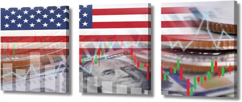 Miniatura 27 de Arte de pared de Crisis in USA para sala de estar, bandera de Estados Unidos, decoración del hogar, gráficos de otoño en Estados Unidos de América