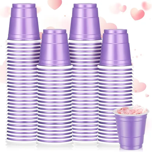 Miniatura 30 de Roshtia Paquete de 100 vasos de plástico de 2 onzas, mini vasos de chupito desechables de graduación de 2 onzas para fiesta de graduación, boda