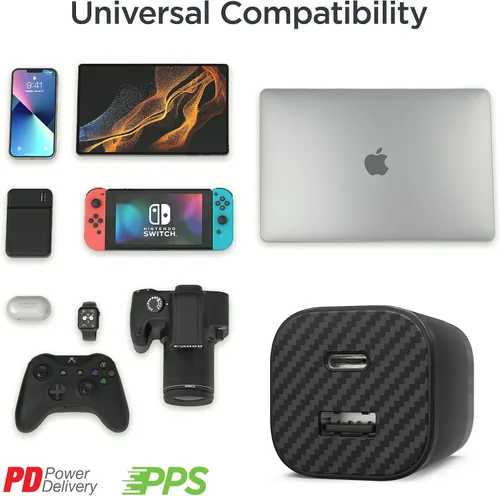 Miniatura 9 de Cargador de pared USB-C GaN de 30 W, bolsa de viaje, cable USB-C y Lightning 2 en 1, kit de cable de carga súper rápido para iPhone, iPad, teléfonos