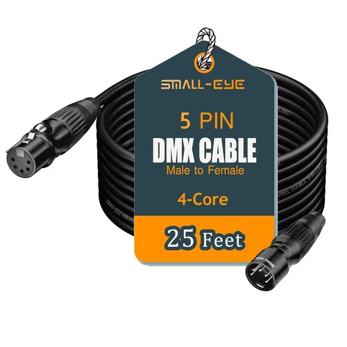 Miniatura 12 de SMALL-EYE Cable DMX de 5 pines de 3 pies, paquete de 8 – Cable de iluminación de escenario macho a hembra de 4 núcleos DMX512 (3 pies)