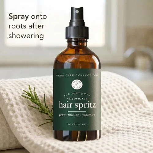 Miniatura 5 de Rowe Casa Organics Spritz reparador natural para el cabello con hamamelis y aceites esenciales terapéuticos, voluminizador de cabello hecho a mano