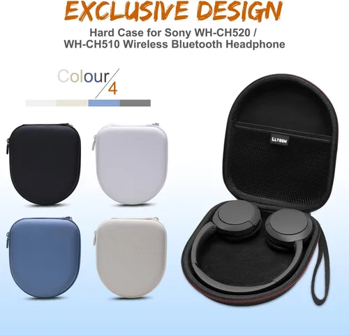 Miniatura 2 de LTGEM - Funda compatible con auriculares Sony WH-CH520 / WH-CH510, funda rígida de transporte de viaje para auriculares Sony WH-CH520 (beige)